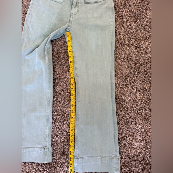Pilcro high rise flare pants women’s size 27 green distressed wide leg stretchy - Picture 8 of 10